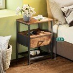 Rustic Brown Nightstand Set of 2 with Storage