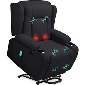 Modern Electric Power Lift Recliner Chair - Black