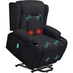 Modern Electric Power Lift Recliner Chair - Black