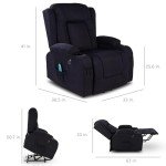 Modern Electric Power Lift Recliner Chair - Black