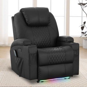 Heated Massage Recliner Chair with LED Lights