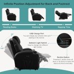 Heated Massage Recliner Chair with LED Lights