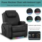 Heated Massage Recliner Chair with LED Lights