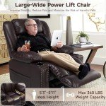 Power Lift Recliner with Heat & Massage – Dark Brown