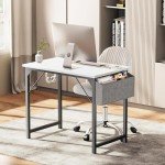 Modern 32-Inch Small Office Desk with Storage