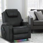 Heated Massage Recliner Chair with LED Lights