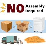 Lockable 3-Drawer Mobile File Cabinet with Wheels