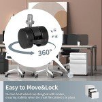 Lockable 3-Drawer Mobile File Cabinet with Wheels