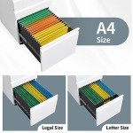 Lockable 3-Drawer Mobile File Cabinet with Wheels