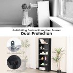 Industrial 6-Shelf Black Bookcase for Home & Office