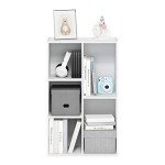 Furinno Luder 5-Cube Storage Bookcase - White