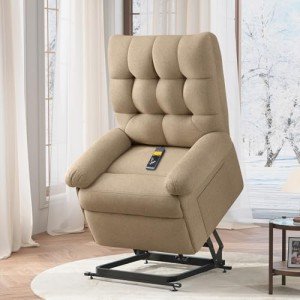Power Lift Recliner Chair for Seniors, Beige-Brown