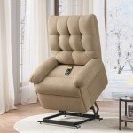 Power Lift Recliner Chair for Seniors, Beige-Brown