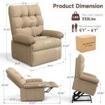 Power Lift Recliner Chair for Seniors, Beige-Brown