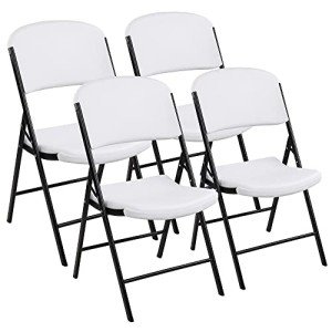 Heavy Duty Folding Plastic Chairs - 4 Pack