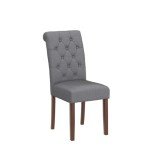 Grey Button Tufted Dining Chair Set of 6