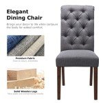 Grey Button Tufted Dining Chair Set of 6