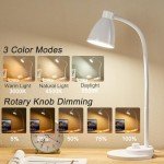 LED Desk Lamp with USB Charging and 3 Modes