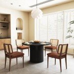 47 Inch Round Black Farmhouse Dining Table