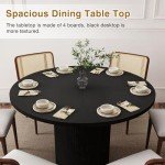 47 Inch Round Black Farmhouse Dining Table