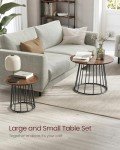 VASAGLE Set of 2 Round Coffee Tables