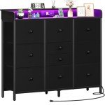 Yoobure LED Dresser with Charging Station and Storage
