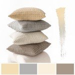 MIULEE Set of 4 Soft Striped Decorative Pillow Covers