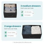 Black 5-Drawer Fabric Dresser for Bedroom Storage