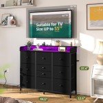 Yoobure LED Dresser with Charging Station and Storage