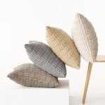 MIULEE Set of 4 Soft Striped Decorative Pillow Covers