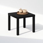 Furinno Black Square Coffee Table and Side Table