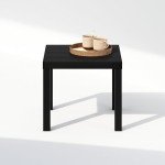 Furinno Black Square Coffee Table and Side Table