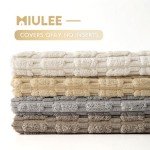 MIULEE Set of 4 Soft Striped Decorative Pillow Covers