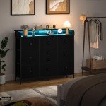 Yoobure LED Dresser with Charging Station and Storage