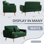 Modern Green Loveseat Sofa for Small Spaces