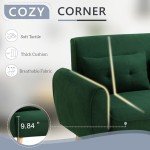 Modern Green Loveseat Sofa for Small Spaces