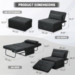 Ainfox 4-in-1 Convertible Sofa Bed - Dark Grey