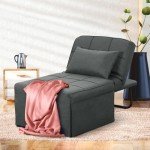 Ainfox 4-in-1 Convertible Sofa Bed - Dark Grey