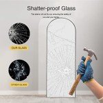 Black Full Length Arched Floor Mirror with Stand