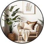 Fabuday 20-Inch Round Black Wall Mirror