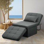 Ainfox 4-in-1 Convertible Sofa Bed - Dark Grey