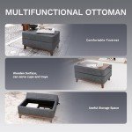 Dark Grey Sectional Sofa Set with Coffee Table