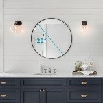 Fabuday 20-Inch Round Black Wall Mirror
