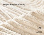 Beige Corduroy Modern Sofa with USB & Cup Holders