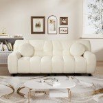 Cozy 2-Seat Boucle Cloud Sofa with Pillows