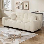 Cozy 2-Seat Boucle Cloud Sofa with Pillows