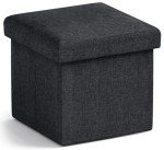 Foldable Black Storage Ottoman for Any Space