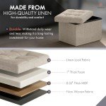 Beige Foldable Storage Ottoman for Any Room