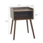 Mid Century Modern Nightstand with Storage - Rustic Brown