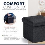 Foldable Black Storage Ottoman for Any Space